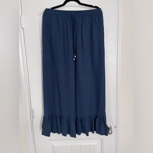 Ruffle Blue maxi skirt